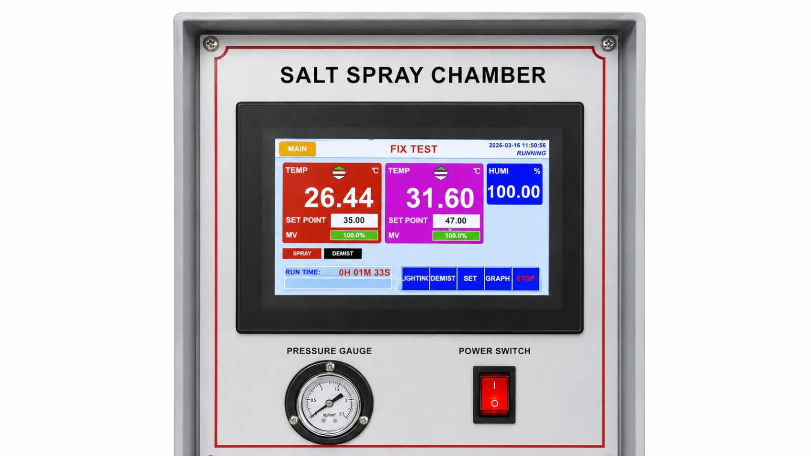 Salt Spray Chamber Control Panel